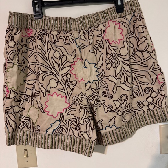 Knox Rose Floral Print Shorts Women's‎ XL Beige Colorful Boho Casual - Picture 7 of 8